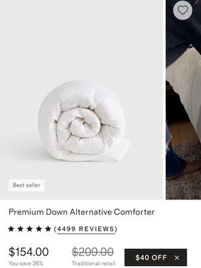 Quince White Cozy Down-Alternative Comforter
